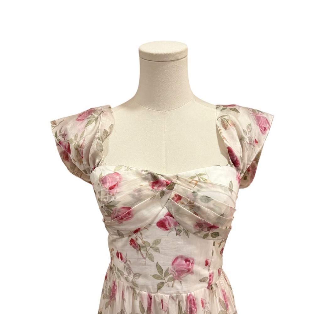 Lucy Paris Floral Sweetheart Maxi Dress | Pink Rose Print | Women’s | X-Small